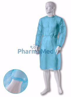 Image de Blouse médicale ZARYS manches long./élast. - L bleue - 10pc